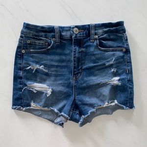 American Eagle Curvy Hi Rise Shortie High Waist Shorts Ripped Distressed…